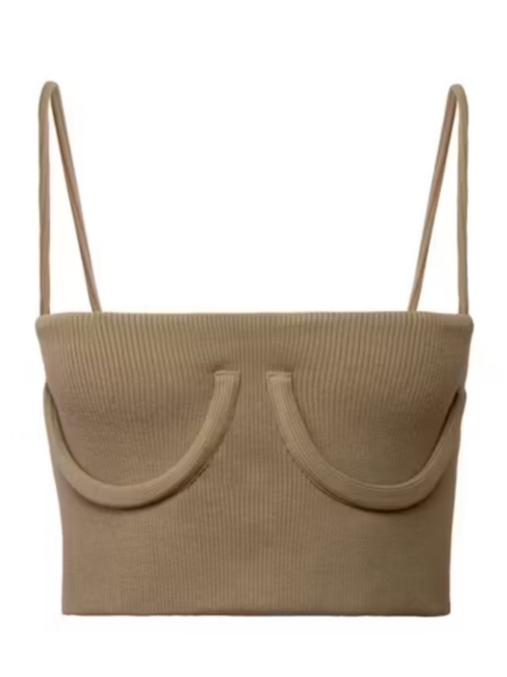 Orseund Iris Corset Tube Tank Ribbed Double Knit Underwire in Camel Tan Size S - Picture 2 of 9